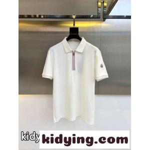 スタイリッシュ ハーフジップ ポロシャツ モンクレール ブランド コピー Tシャツ コピー ホワイトkid264Hrmii
