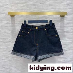 カフドヘム デニムミニショーツ ルイ・ヴィトン パンツ スーパーコピー レディースkid26eqaKfm