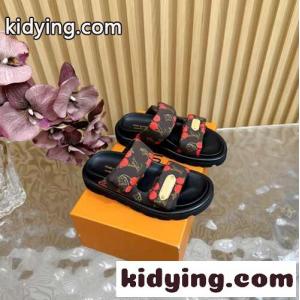 LV × TM プールピロー ミュール ルイ・ヴィトン サンダル スーパーコピー ブラウンkid26K19PTn