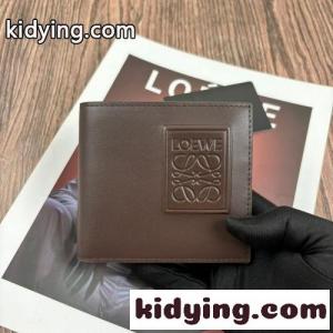 定番 人気 2つ折り財布 ロエベ コピー 財布 コピー コンパクト ウォレット ダークブラウンkid26Pv0PHz