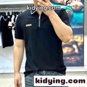 スタイリッシュ ハーフジップ ポロシャツ エルメネジルド・ゼニア Tシャツ 偽物 ブラックkid26vGr4Lj