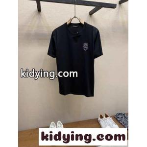 紋章風パッチ コットン 半袖Tシャツ ドルチェ&ガッバーナ スーパーコピー Tシャツ 偽物 ブラックkid26jOziWb