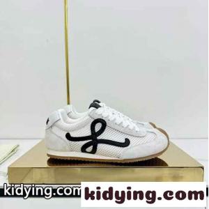 人気 定番 メッシュ＆スエード スニーカー ロエベ ブランド コピー スーパーコピー ホワイトkid26Ov0vmi
