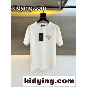シンプル おしゃれ 半袖Tシャツ ヴェルサーチ スーパーコピーェ Tシャツ コピー クルーネック ホワイトkid26S5vu8v