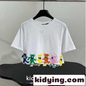 可愛い おしゃれ クロップドTシャツ ロエベ スーパーコピー Tシャツ コピー コットン ホワイトkid26O1Hjuq