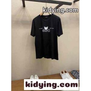 シンプル ロゴプリント ヴェルサーチ コピーブランドェ Tシャツ コピー 半袖Tシャツ ブラックkid26m49bua