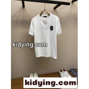 紋章風パッチ コットン 半袖Tシャツ ドルチェ&ガッバーナ コピー Tシャツ 偽物 ホワイトkid26GHL55n