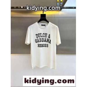 目を引く ロゴ 半袖Tシャツ ドルチェ&ガッバーナ ブランド コピー Tシャツ 偽物 コットン ホワイトkid26D8jqOr