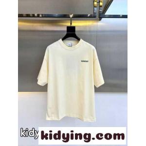 カジュアル リラックス 半袖Tシャツ バーバリー ブランド コピー Tシャツ 偽物 クルーネック ベージュkid26zSPn4D