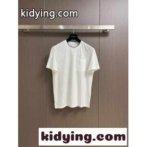 シンプル サドルステッチTシャツ エルメス コピー Tシャツ コピー コットン ホワイトkid26eaCmOj