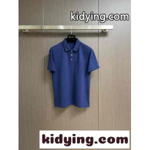 カジュアル サドルステッチ ポロシャツ エルメス スーパーコピー Tシャツ コピー コットン ブルーkid26TzmiWv