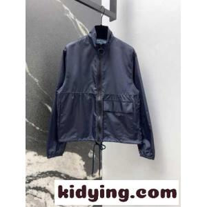 Re-Nylon ブルゾンジャケット プラダ スーパーコピー ジャケット コピー レディース ネイビーkid26ay09jm