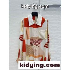 パッチワークプリント シルクシャツ フェンディ スーパーコピー シャツ コピー レディース トップスkid26ymyume