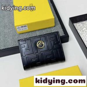 人気 FF コンパクト 二つ折り財布 フェンディ ブランド コピー 財布 スーパーコピー ブラックkid26eiy0LD