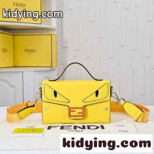 モンスターアイズ レザー バゲットバッグ フェンディ スーパーコピー バッグ コピー ショルダーバッグ イエローkid261PDKrC
