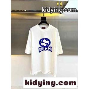 リラックス 半袖Tシャツ グッチ コピーブランド Tシャツ コピー ロゴプリント ホワイトkid26f0buae