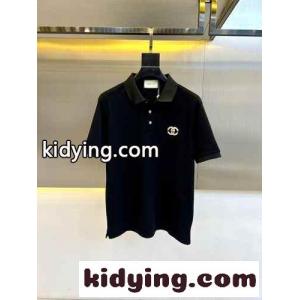 洗練された シンプル コットンピケ ポロシャツ グッチ コピー Tシャツ 偽物 ブラックkid26GramOf