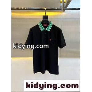 上品 カジュアル コットンピケ 半袖ポロシャツ グッチ スーパーコピー Tシャツ 偽物 ブラックkid26ri0P1r
