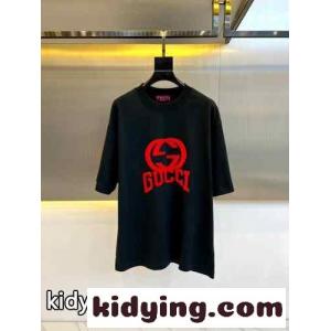 リラックス 半袖Tシャツ グッチ コピー Tシャツ コピー ロゴプリント ブラックkid26m0b8PD