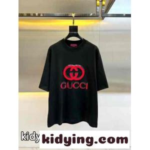 コットンジャージ リラックス 半袖Tシャツ グッチ ブランド コピー Tシャツ コピー ブラックkid26Xn0HXr