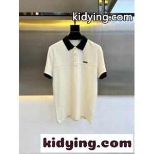 おしゃれ バイカラー 半袖ポロシャツ エルメネジルド・ゼニア Tシャツ コピー ベージュkid264b81ny