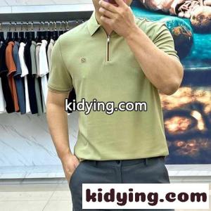 洗練された ハーフジップ ポロシャツ エルメネジルド・ゼニア Tシャツ コピー グリーンkid26fuuaGD