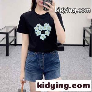 シンプル コットン 半袖Tシャツ シャネル ブランド コピー Tシャツ スーパーコピー ブラックkid26uOnuyq
