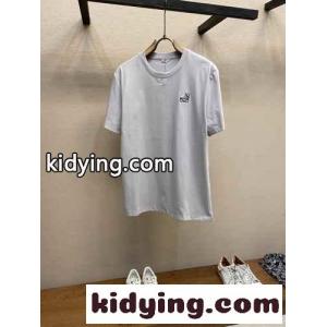 ロエベ スーパーコピー Tシャツ コピー シンプル アナグラム コットンブレンドTシャツ 半袖トップス グレーkid26SfS5Lv