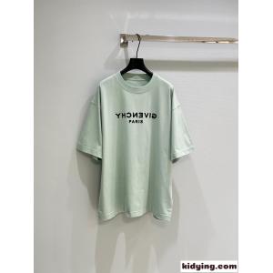 カジュアル ロゴ入り 半袖Tシャツ ジバンシィ ブランド コピー Tシャツ コピー コットン グリーンkid26yuOrau