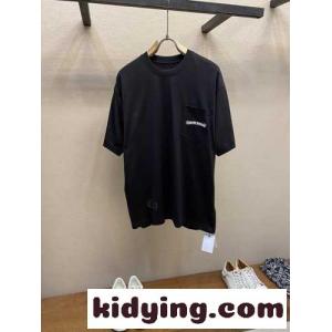 クロムハーツ コピー Tシャツ コピー クルーネック ユニセックス ストリート 半袖Tシャツ ブラックkid26eam81f