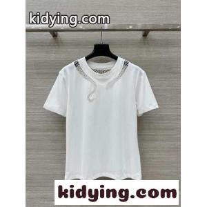 コットンジャージー ギピュールTシャツ クロエ Tシャツ スーパーコピー クルーネックkid26LvG19v