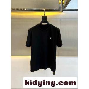 シンプル クルーネック 半袖Tシャツ アルマーニ コピー Tシャツ コピー ブラックkid26SXbeWr