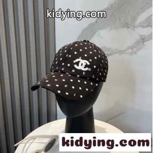 大人気 可愛い CCドットロゴ シャネル コピー 帽子 偽物 ベースボールキャップ ブラックkid26H5zeqa