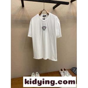シンプル コットン 半袖Tシャツ ヴェルサーチ コピーェ Tシャツ コピー クルーネック ホワイトkid269vyOjC