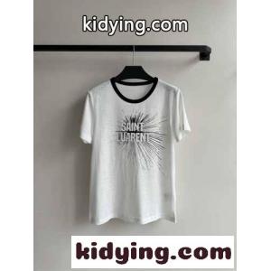 カジュアル 定番 配色 半袖Tシャツ イヴ・サンローラン コピー Tシャツ コピー ホワイトkid26b4P9Tv