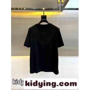 シンプル お洒落 クルーネック 半袖Tシャツ アルマーニ スーパーコピー Tシャツ コピー ブラックkid26aGzuWv