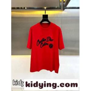 定番 着回し ロゴ入り 半袖Tシャツ クリスチャン・ディオール コピー Tシャツ コピー クルーネック レッドkid269nyiqa