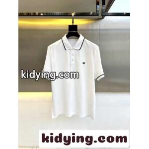シンプル カジュアル 半袖 ポロシャツ セリーヌ コピー Tシャツ コピー ホワイトkid26Sjueea