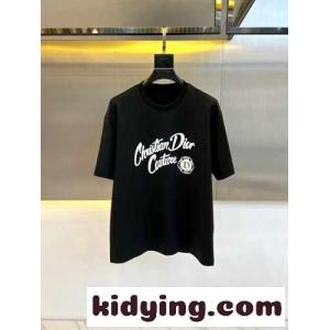 定番 着回し ロゴ入り 半袖Tシャツ クリスチャン・ディオール コピー Tシャツ コピー クルーネック ブラックkid26vGzmiy