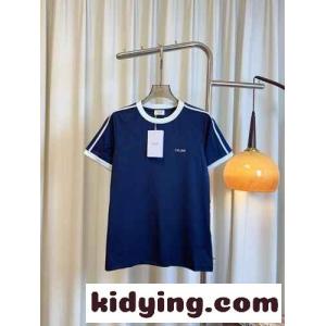 カジュアル セリーヌ スーパーコピー Tシャツ コピー クルーネック コットン 半袖Tシャツ ブルーkid26Sbaymu