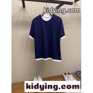 おしゃれ コットン 半袖Tシャツ プラダ ブランド コピー Tシャツ コピー ユニセックス ブルーkid265T1HPn