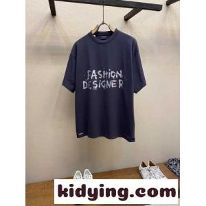 ユニセックス カジュアル プリント バレンシアガ コピー Tシャツ コピー 半袖Tシャツkid26jaGfiy