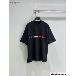 カジュアル ロゴ 半袖Tシャツ バレンシアガ コピーブランド Tシャツ コピーユニセックス ブラックkid26fuOXbm