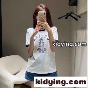 カジュアル コットン 半袖Tシャツ セリーヌ コピー Tシャツ コピー クルーネック ホワイトkid26yOraam
