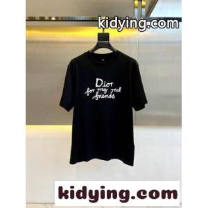 カジュアル コットン 半袖Tシャツ クリスチャン・ディオール コピーブランド Tシャツ コピー クルーネック ブラックkid26PL1P1D