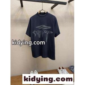バレンシアガ コピー Tシャツ コピー ユニセックス カジュアル プリント 半袖Tシャツkid26neWfui
