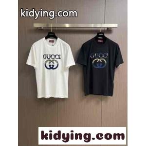 シンプル ロゴアップリケ コットン 半袖Tシャツ グッチ コピー Tシャツ コピー クルーネックkid26PbSviy
