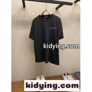 シンプル コットンジャージ 半袖Tシャツ グッチ スーパーコピー Tシャツ コピー ブラックkid26eyCqye