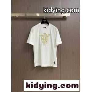 カジュアル コットン 半袖クルーネックTシャツ フェンディ コピー Tシャツ コピー ホワイトkid26KP9bem
