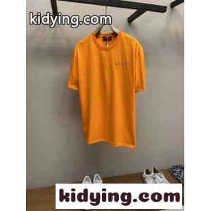 シンプル コットンジャージ 半袖Tシャツ グッチ コピーブランド Tシャツ コピー オレンジkid264ziq4r